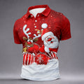 Christmas Santa Reindeer Snow Golf Shirt, Golf Shirts For Men, Golf Gifts For Men