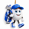 Custom Name Walking Golf Ball Acrylic Ornament, Christmas Tree Decor, Golfer Gifts