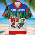 Christmas Golf Sucks Santa Golf Shirt, Mens Golf Shirts, Mens Holiday Golf Shirts