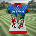 Christmas Golf Sucks Santa Golf Shirt, Womens Golf Apparel, Golf Shirts For Women