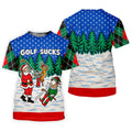 Christmas Golf Sucks Santa Golf Shirt, Mens Golf Shirts, Mens Holiday Golf Shirts