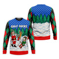 Christmas Golf Sucks Santa Golf Shirt, Mens Golf Shirts, Mens Holiday Golf Shirts