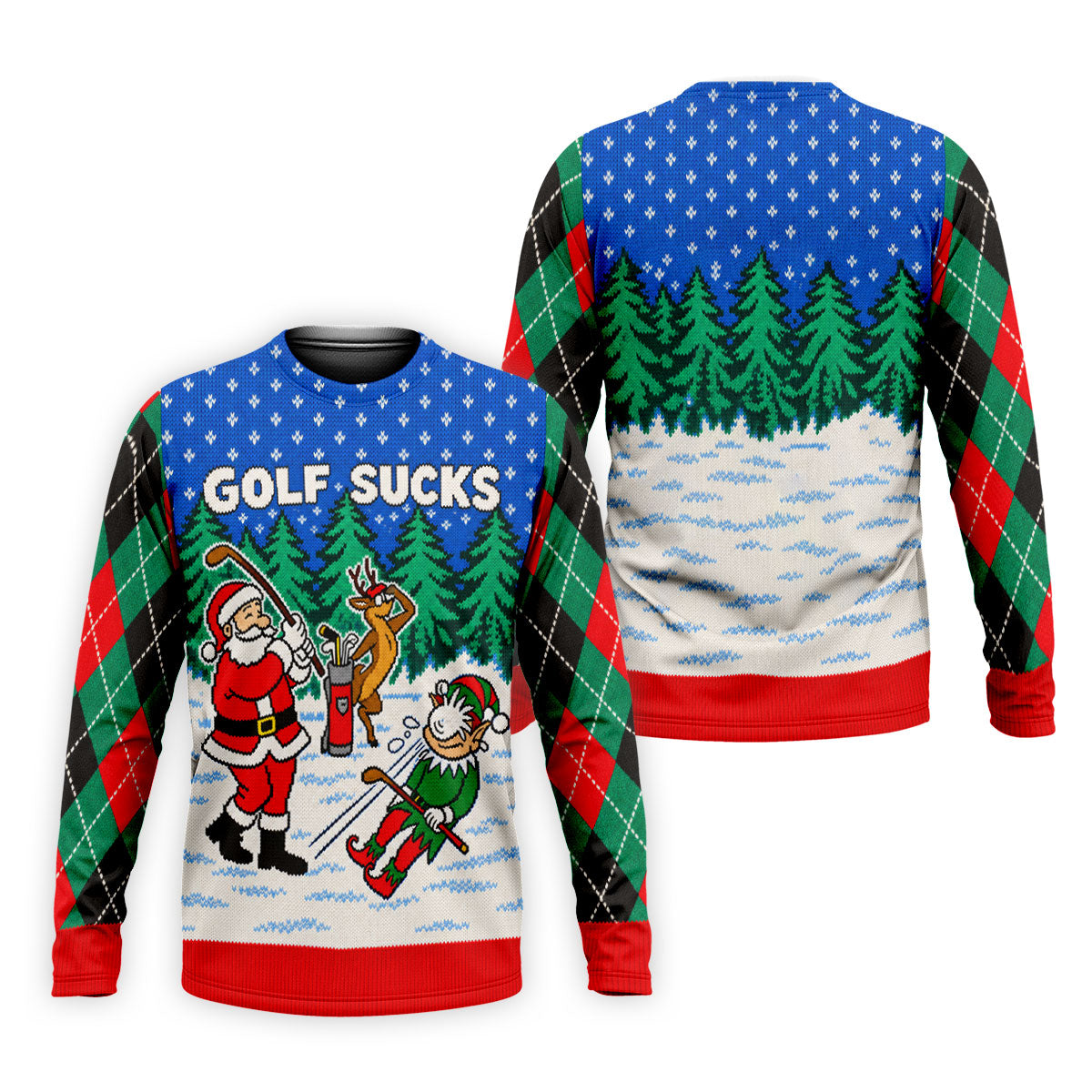 Christmas Golf Sucks Santa Golf Shirt, Mens Golf Shirts, Mens Holiday Golf Shirts