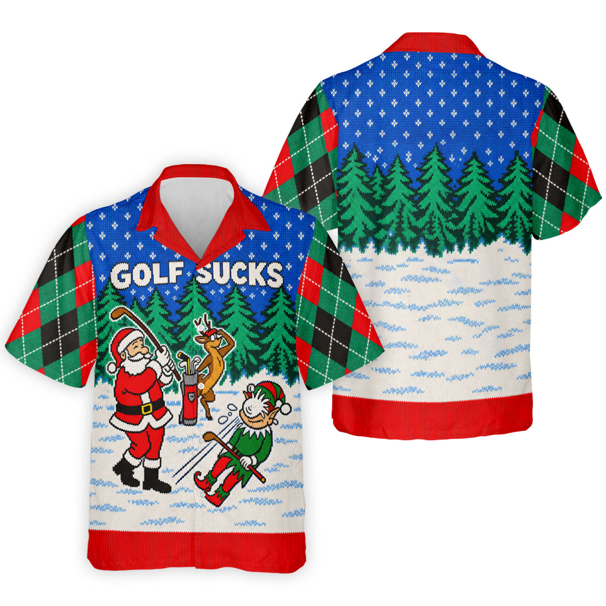 Christmas Golf Sucks Santa Golf Shirt, Mens Golf Shirts, Mens Holiday Golf Shirts
