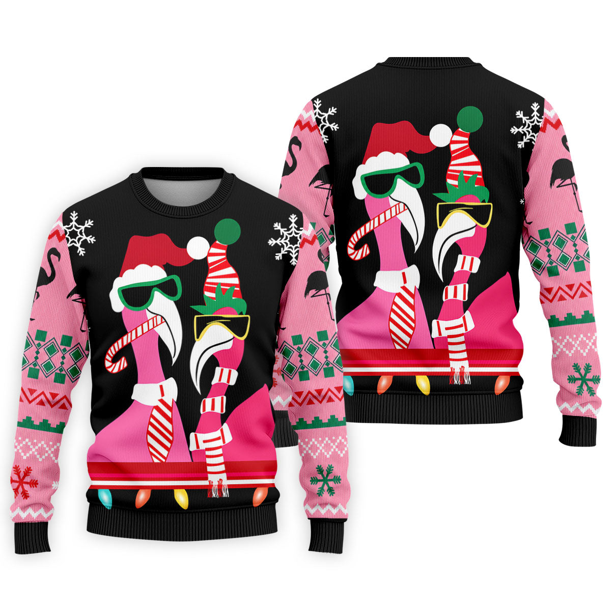 Pink flamingo Christmas pattern - Men - Sweatshirt