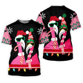 Pink flamingo Christmas pattern - Men - T-Shirt