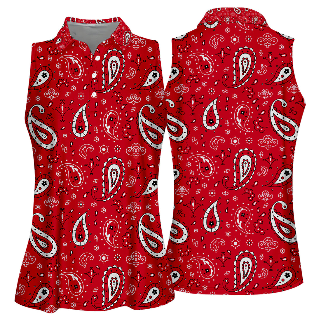 Paisley Bandana Womens Golf Polo Shirt, Custom Ladies Golf Shirt