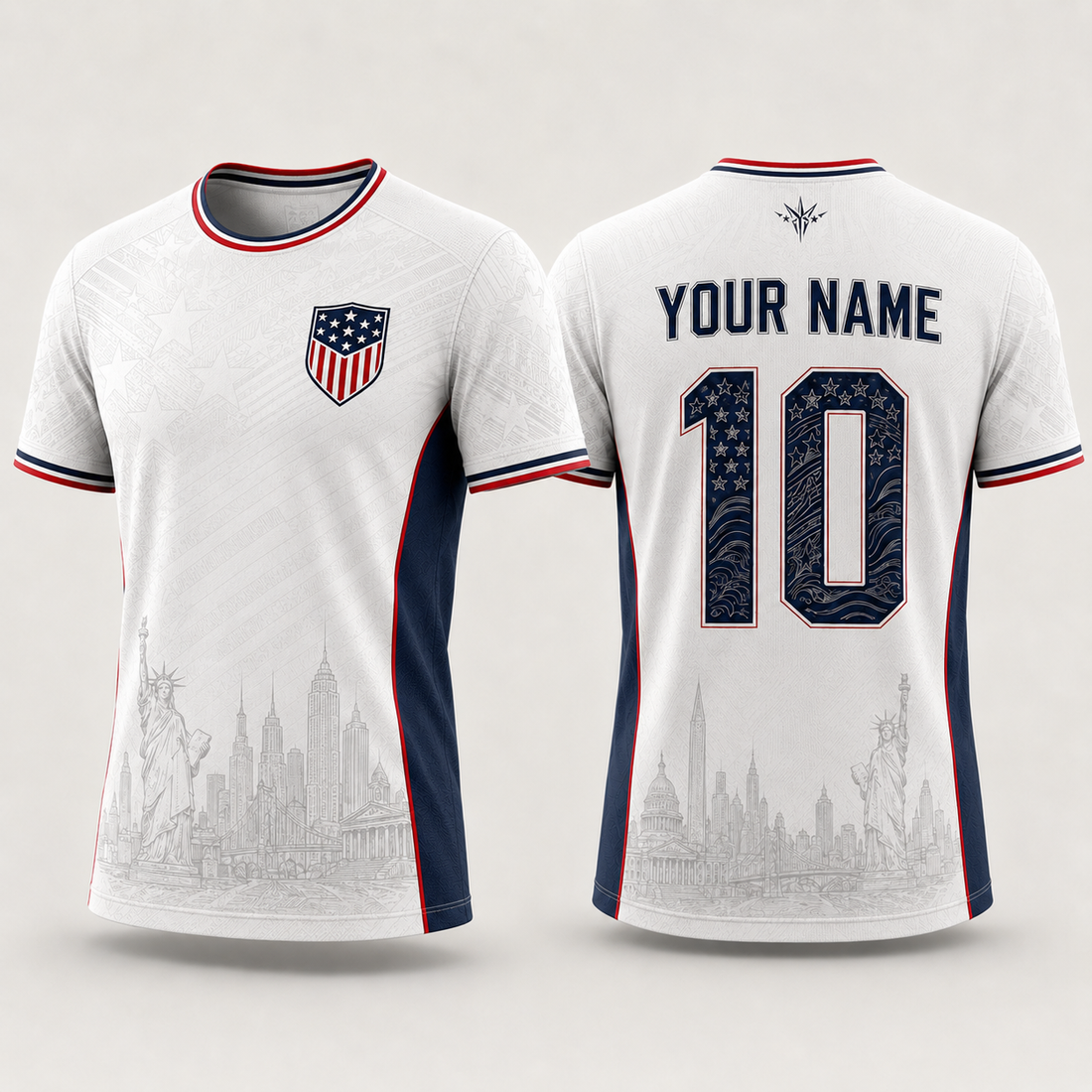 USA Football National Team Fooball Shirt, Patriotic American Flag V-Neck For Men, Father's Day Presents