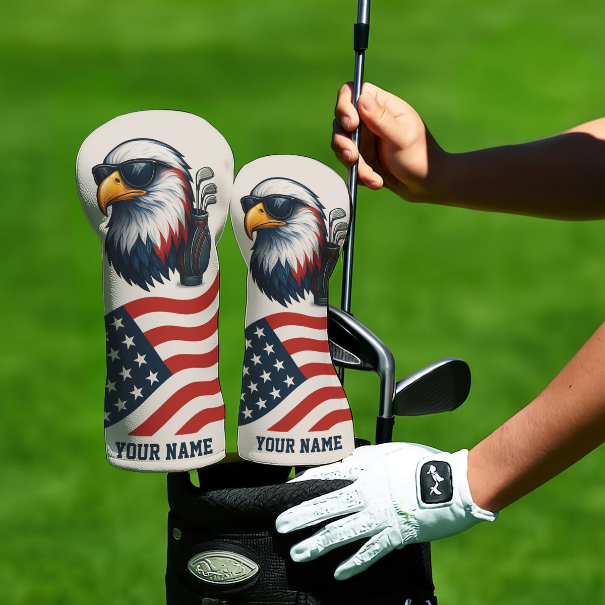American Flag Golf Head Cover - Custom Golf Headcovers Gift - View 4