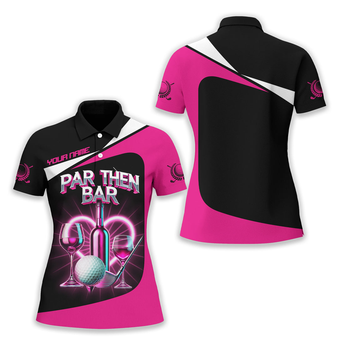 Par Then Bar Custom Womens Golf Polo Shirt, Golfing Apparel, Womens Golf Gifts