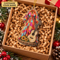 Custom Name Coat And Guitar Acrylic Ornament, Christmas Tree Decor, Tree Decorations