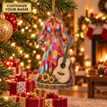 Custom Name Coat And Guitar Acrylic Ornament, Christmas Tree Decor, Tree Decorations