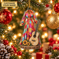 Custom Name Coat And Guitar Acrylic Ornament, Christmas Tree Decor, Tree Decorations