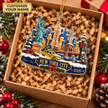 Custom Name New York Skyline Acrylic Ornament, Christmas Tree Decor, New York Gifts