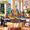 Custom Name New York Skyline Acrylic Ornament, Christmas Tree Decor, New York Gifts