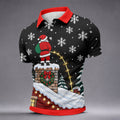 Christmas Santa On Chimney Golf Shirt, Mens Golf Apparel, Funny Mens Golf Shirts