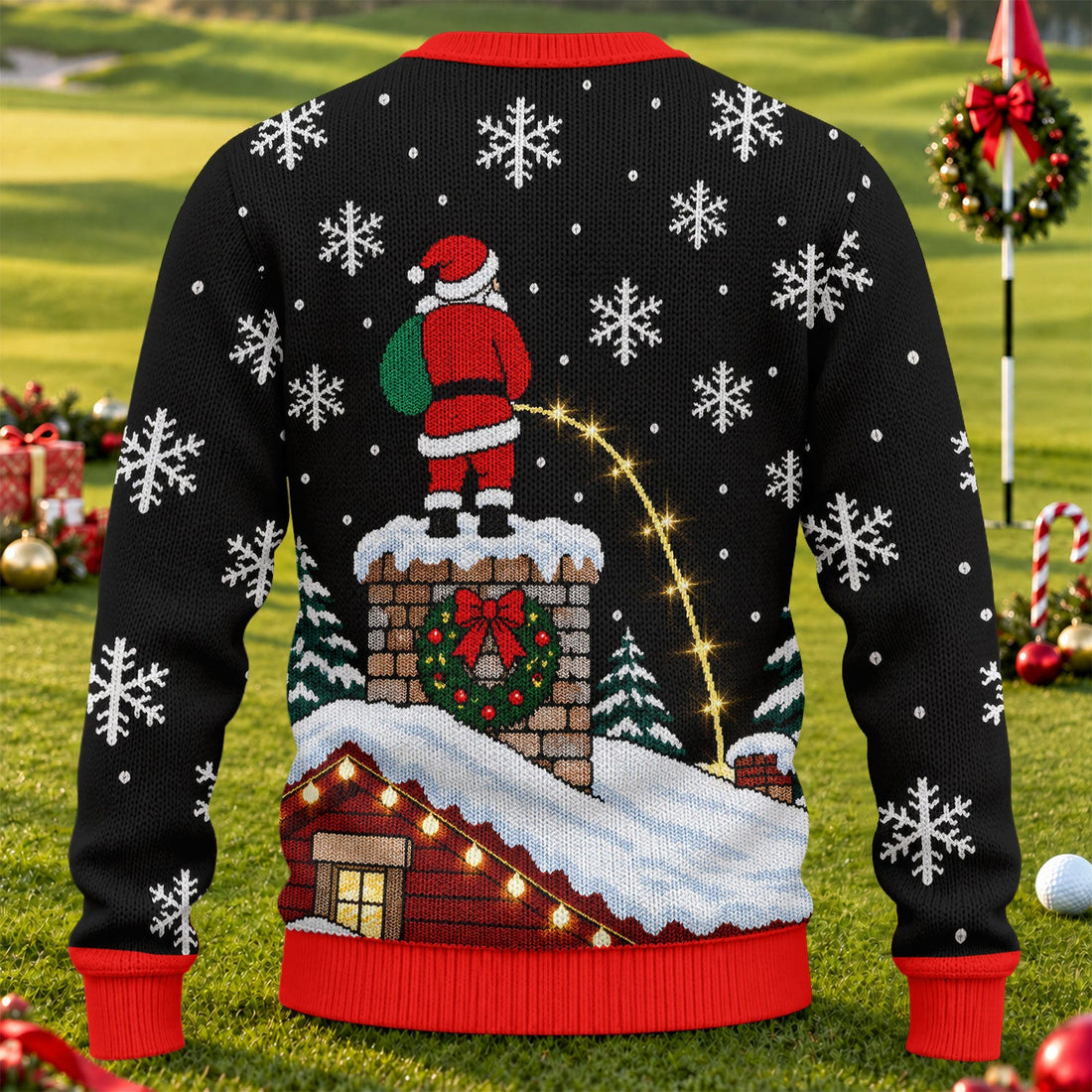 Santa On Chimney Ugly Christmas Sweater, Ugly Sweater Party, Christmas Party Outfit - View 1