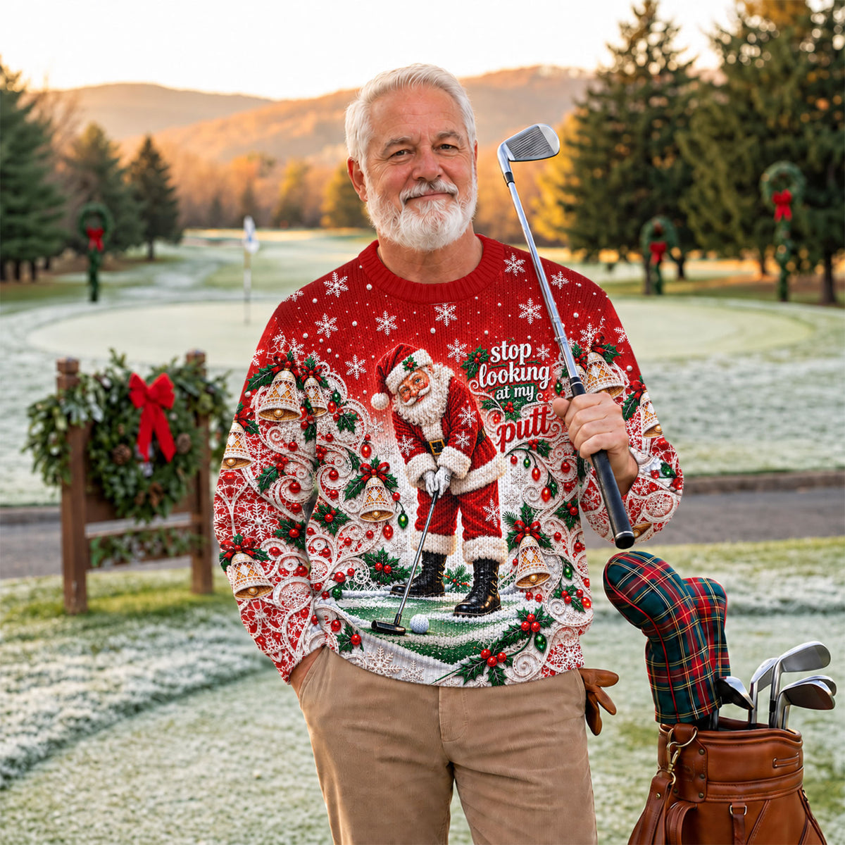 Santa Putt Golf Ugly Christmas Sweater - view 3