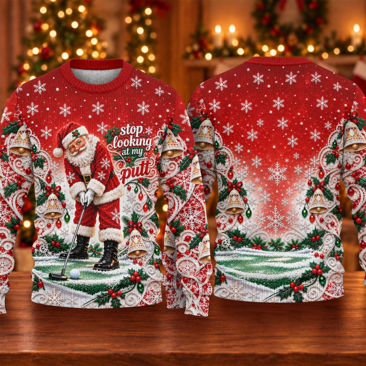 Santa Putt Golf Ugly Christmas Sweater - view 5