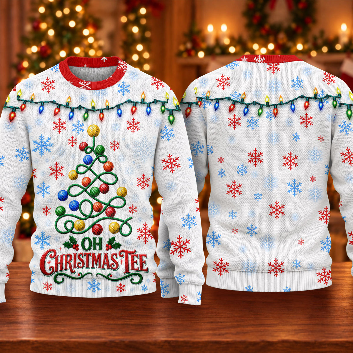 Golf Ball Tree Ugly Christmas Sweater - view 5