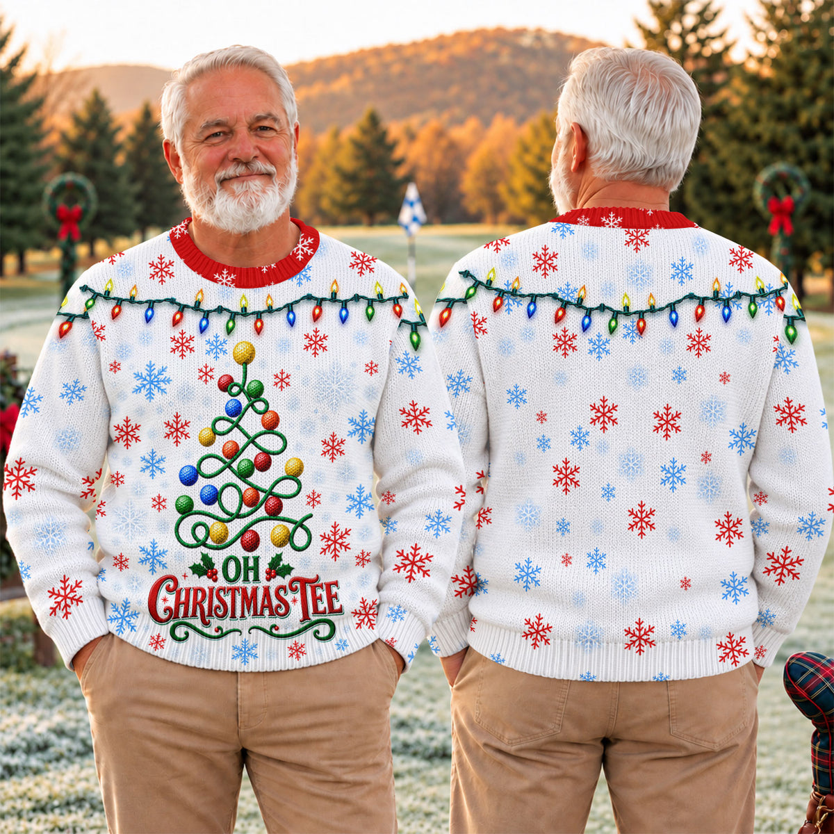 Golf Ball Tree Ugly Christmas Sweater - view 4