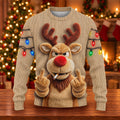 Rude Reindeer Ugly Christmas Sweater - view 6