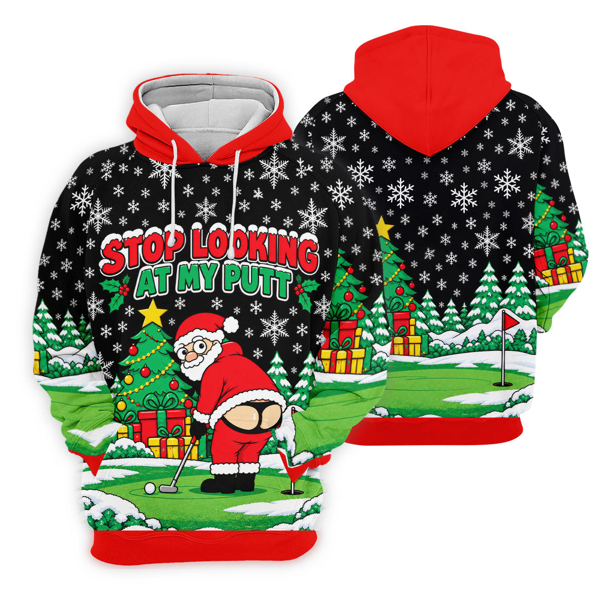 Christmas Stop Looking At My Putt Golf Shirt, Mens Golf Polo, Golf Shirts For Men