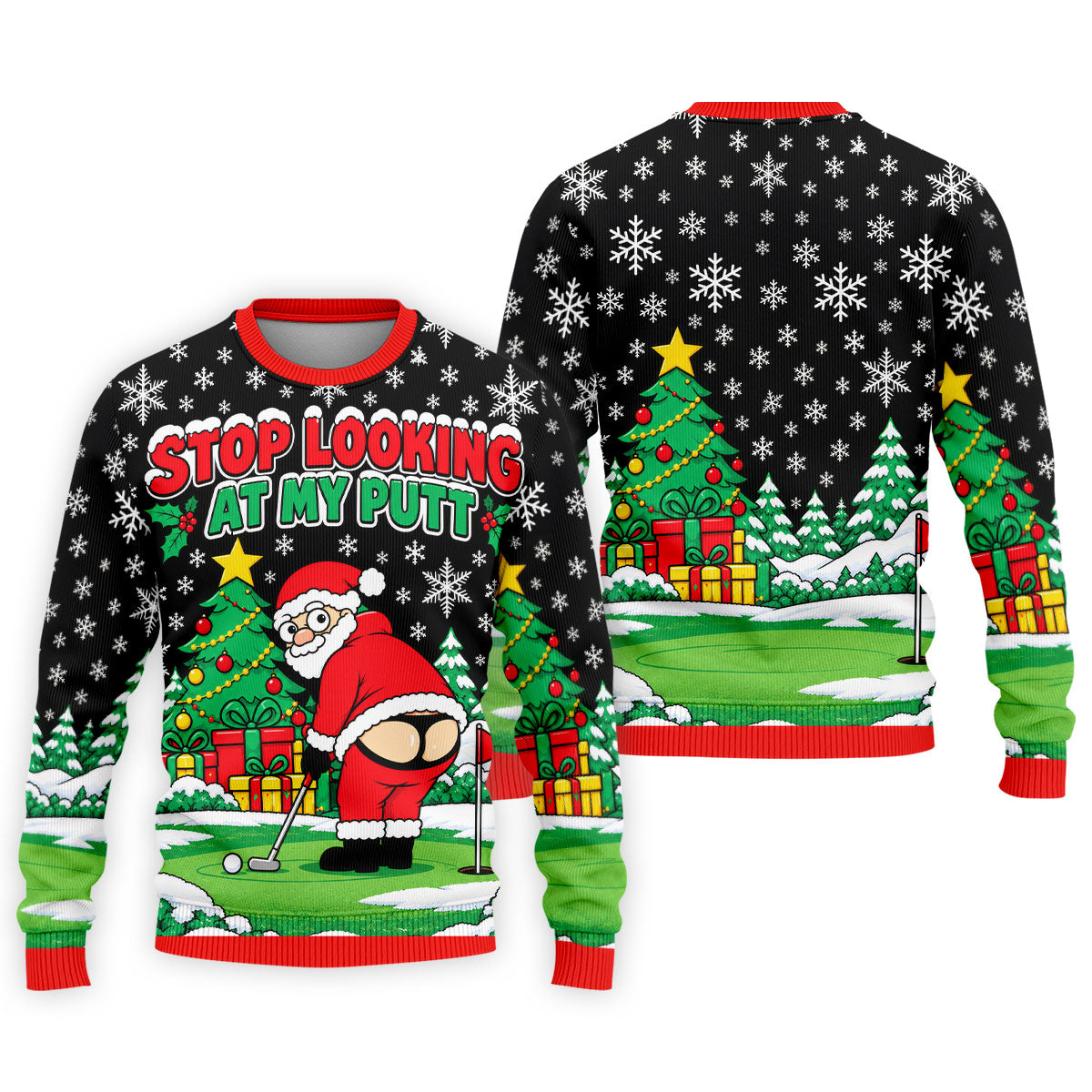 Christmas Stop Looking At My Putt Golf Shirt, Mens Golf Polo, Golf Shirts For Men