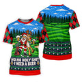 Christmas Santa Reindeer Beer Golf Shirt, Ladies Golf Shirts, Womens Golf Apparel