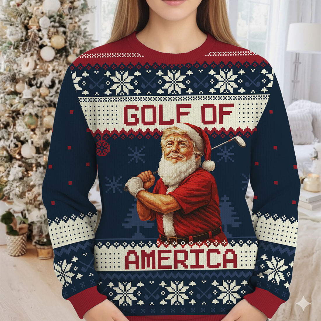 Golf Of America Funny Santa Claus Christmas Ugly Sweater, Golf Ugly Christmas Sweater, Christmas Golf Shirt