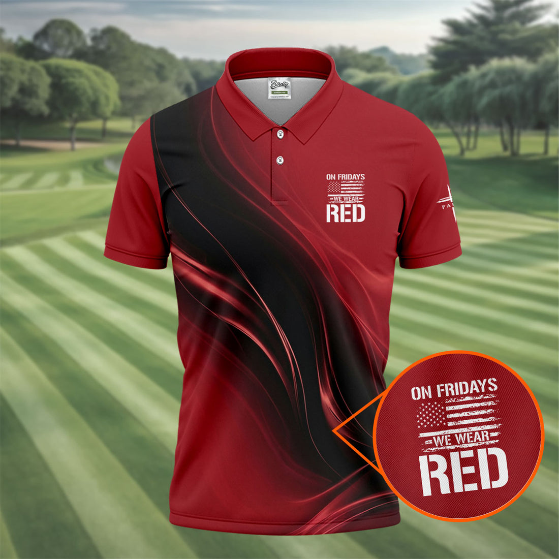 Patriotic Red Friday Golf Shirt, Men's Polo Shirt, Honor Those Serving Away From Home