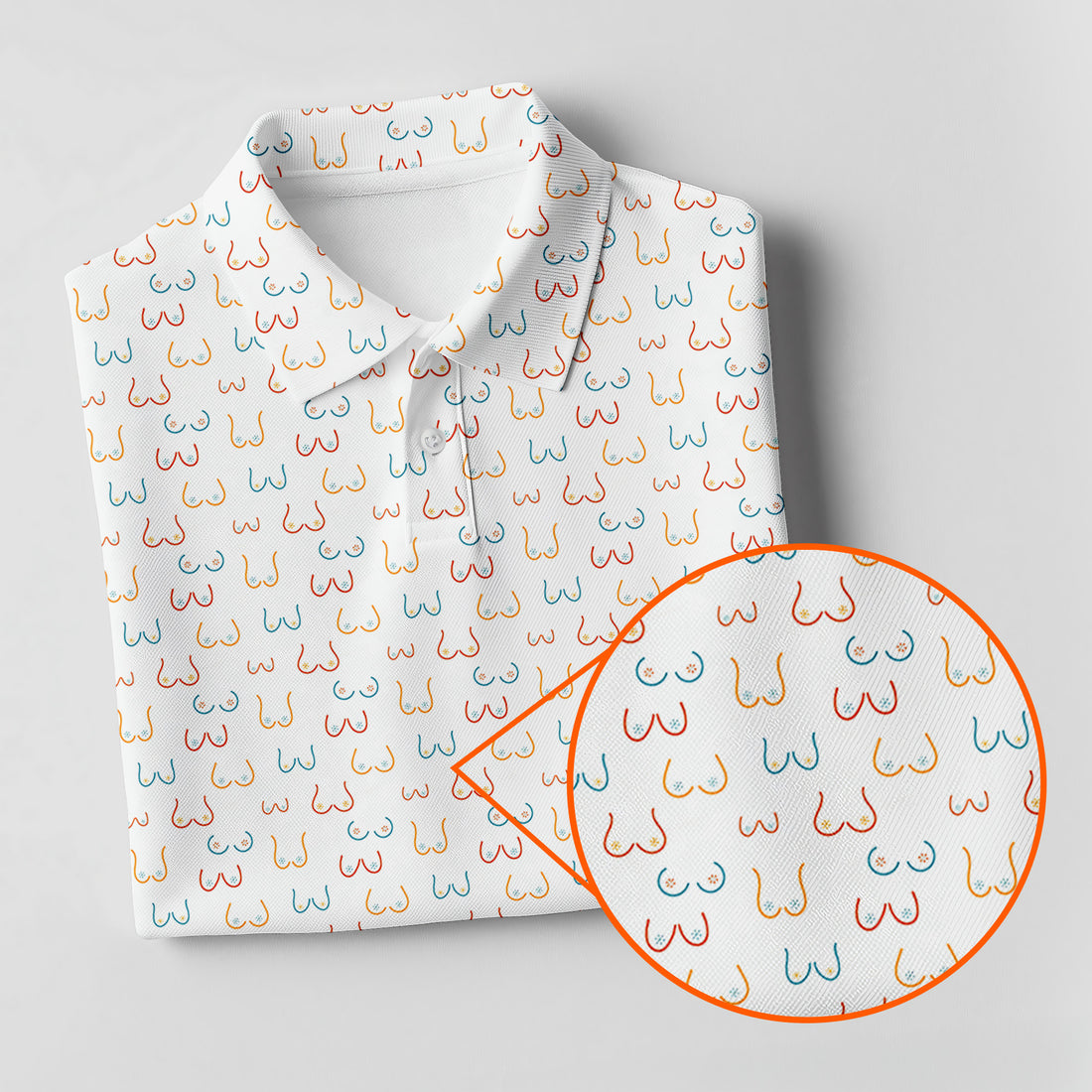 Funny Boobs Men's Golf Polo Shirt, Dad Golf Shirt, Christmas Golf Gift