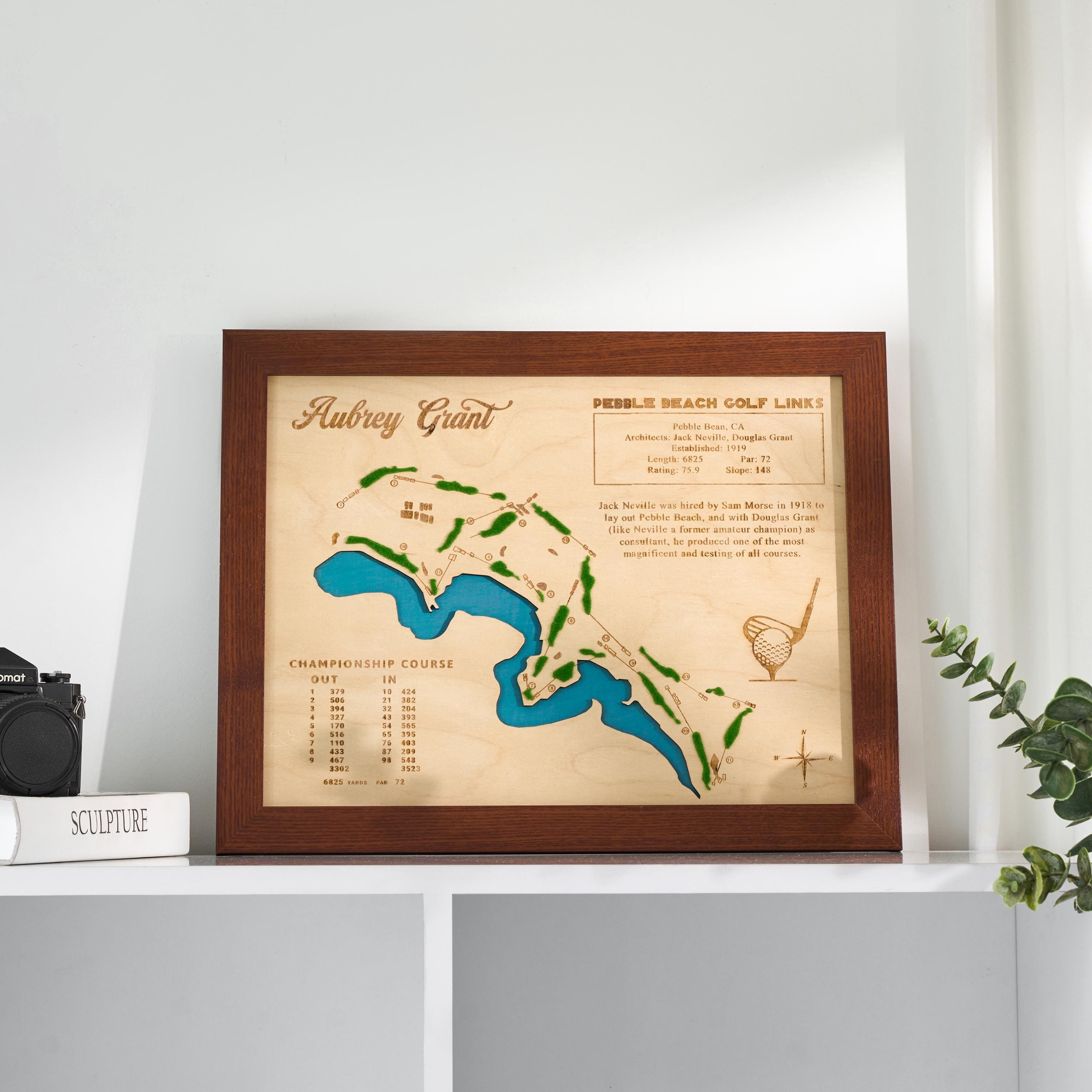 Custom Golf Course Map, Golf Wall Art, Golf Decor, Golf Gift For Dad