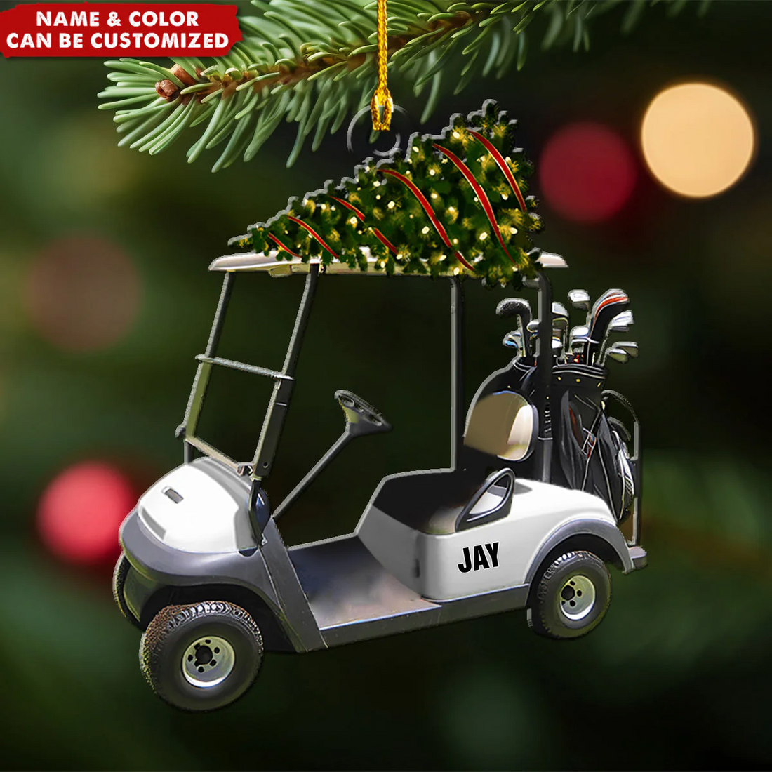 Riding Golf Personalized Christmas Ornament, Golf Accessories, Christmas Golf Gift, Gift For Golf Dad