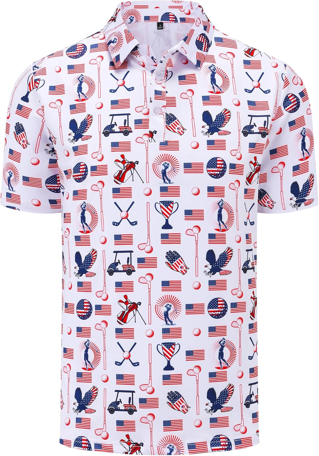 Seamless Symbols Of Architecture Of The USA Golf Polo Shirts, Golf Gift For Men, Golf Shirts For Men