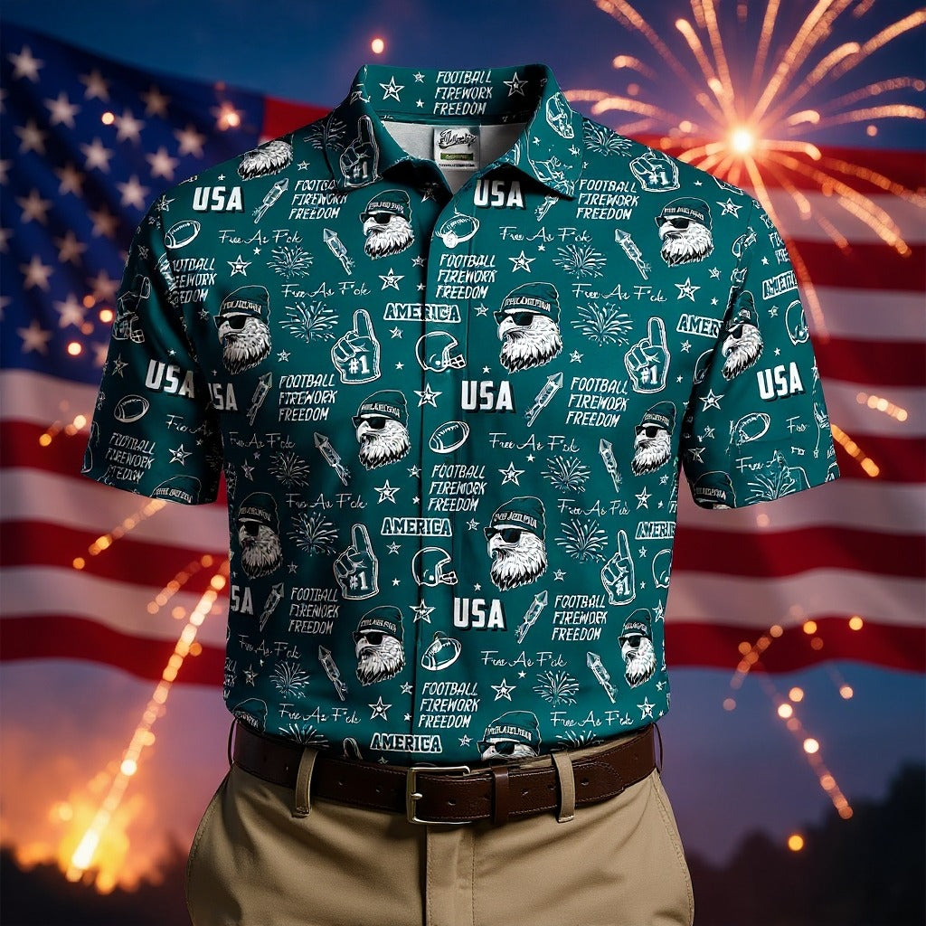 Swoop Eagle Midnight Green Sport Polo, American Football League Gift Ideas For Football Fans