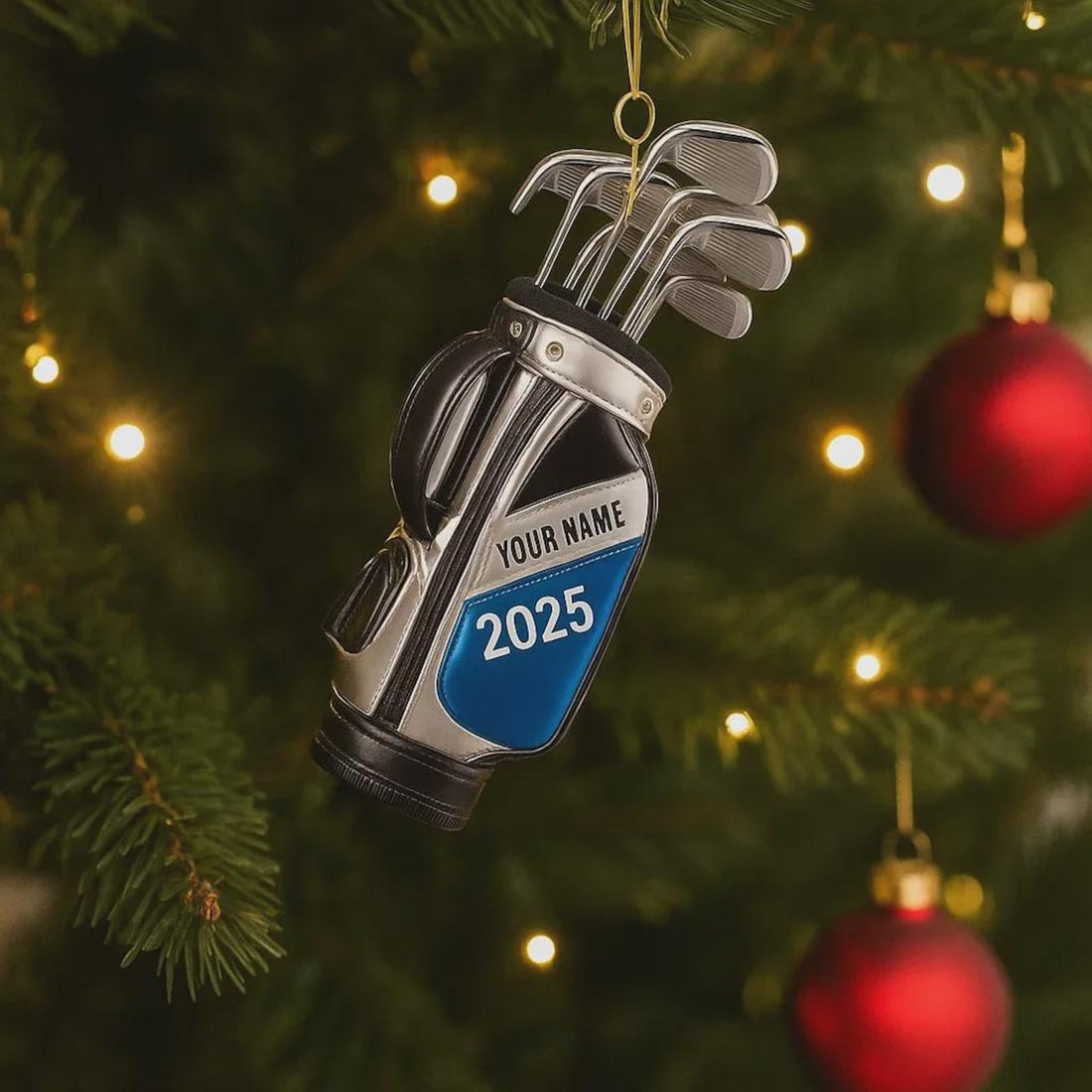 Personalized Golf Bag Ornament, Golf Bag Christmas Gift For Golfer, Acrylic Ornament, Christmas Gift Ideas