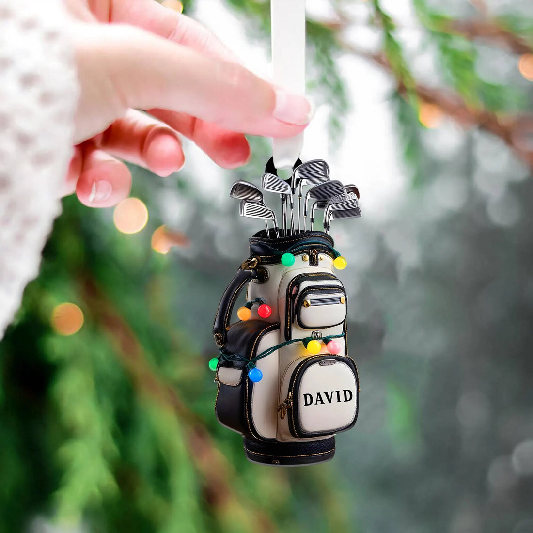 Custom Name Golf Bag Christmas Ornament, Gift For Golfer, Acrylic Ornament, Christmas Tree Decor
