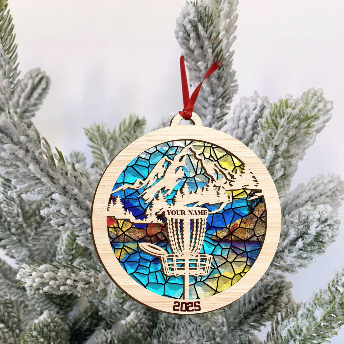 Personalized Disc Golf Christmas Ornament 2025, Wood And Acrylic Ornaments, Gifts For Disc Golfers