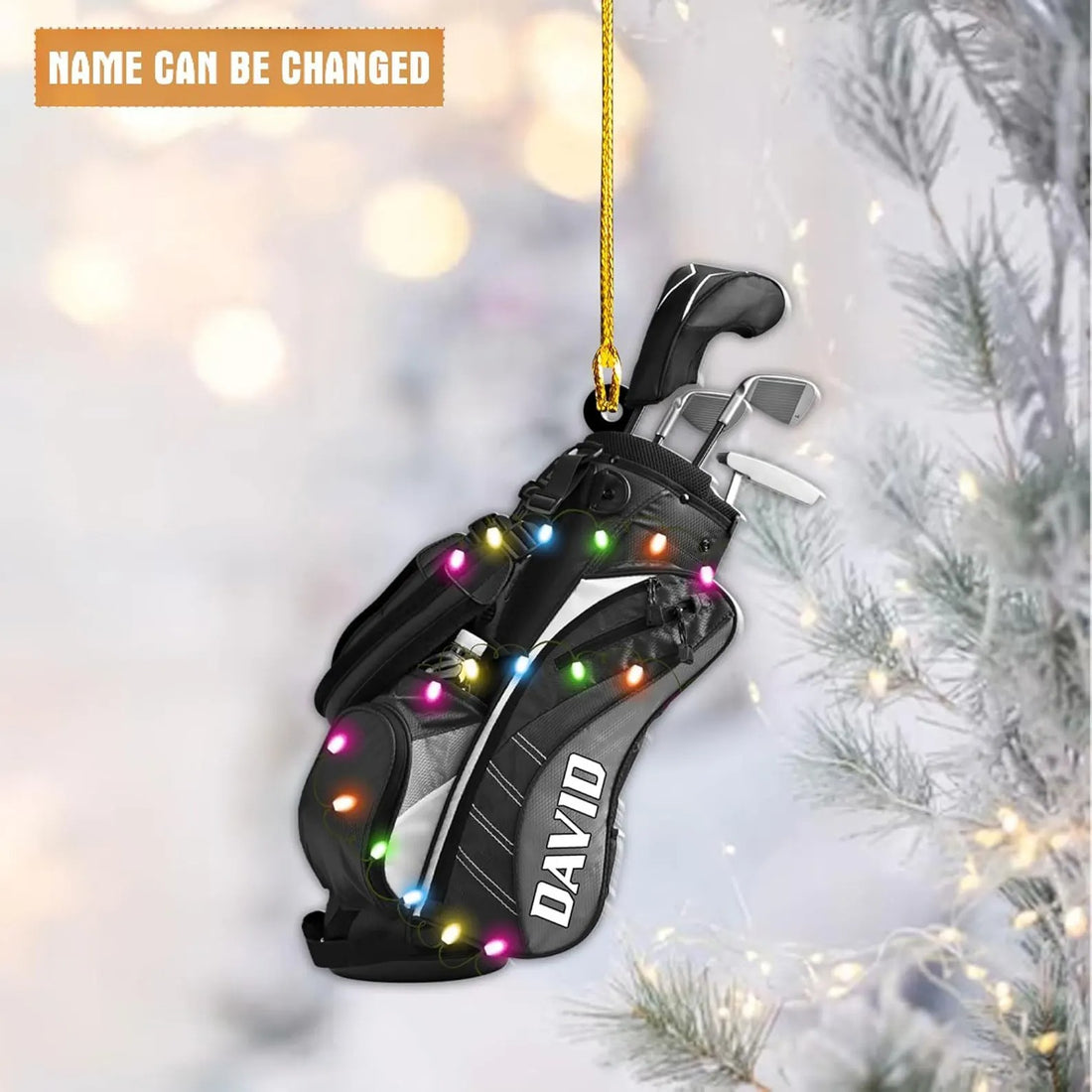 Personalized Golf Ornament, Golf Clubs Ornament, Acrylic Ornament, Christmas Tree Ornaments