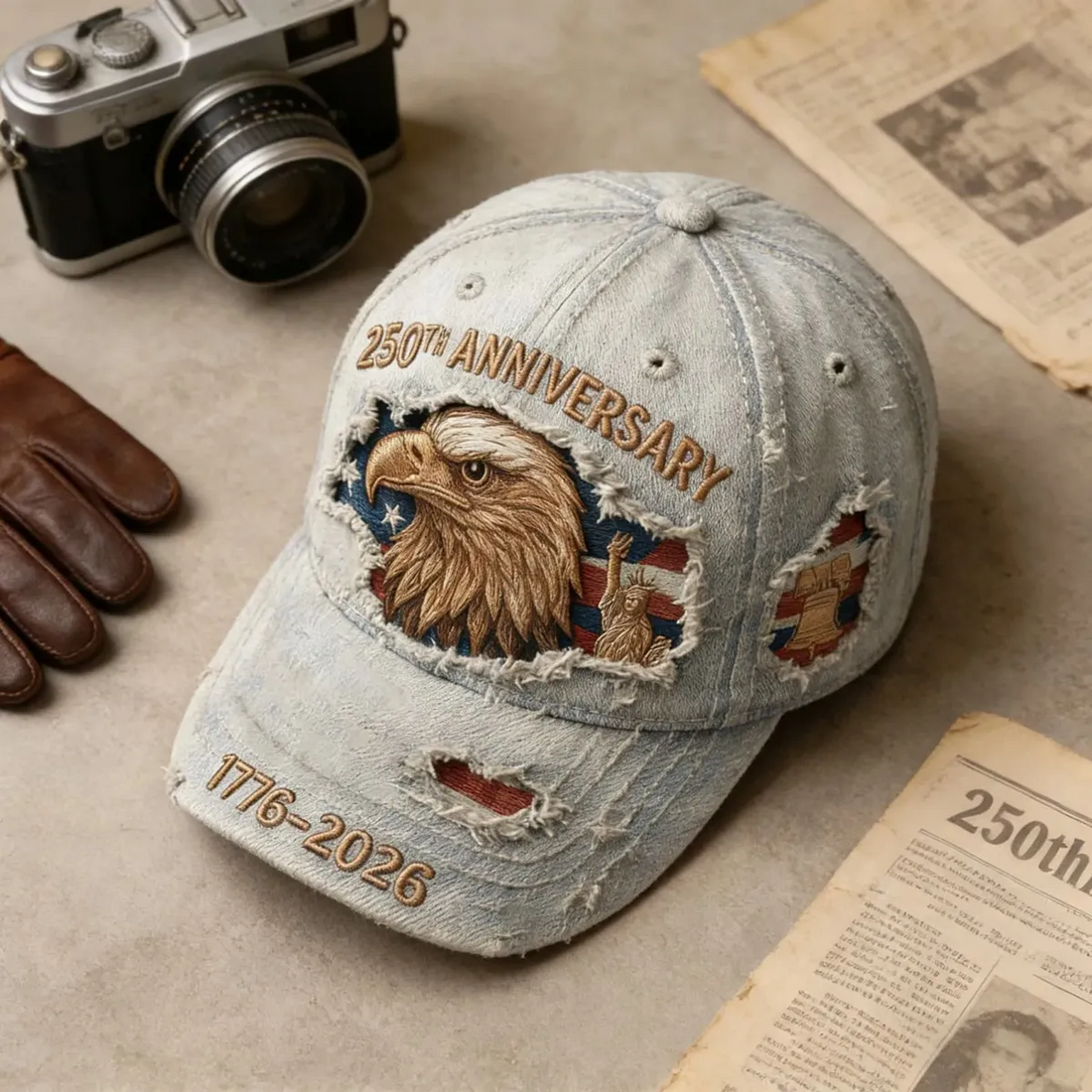 1776 2026 Hats 250th Anniversary Hats USA Patriot Hat Baseball Cap, 4th Of July Patriotic Hat