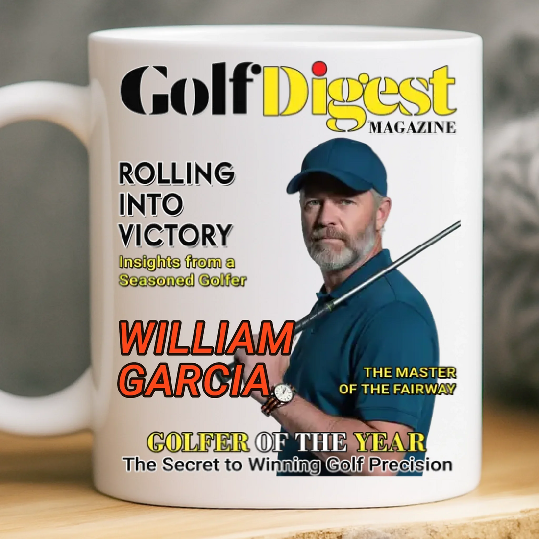 Custom Photo Magazine Mug Personalized Christmas Birthday Golf Gifts For Men Funny Coffee Mugs