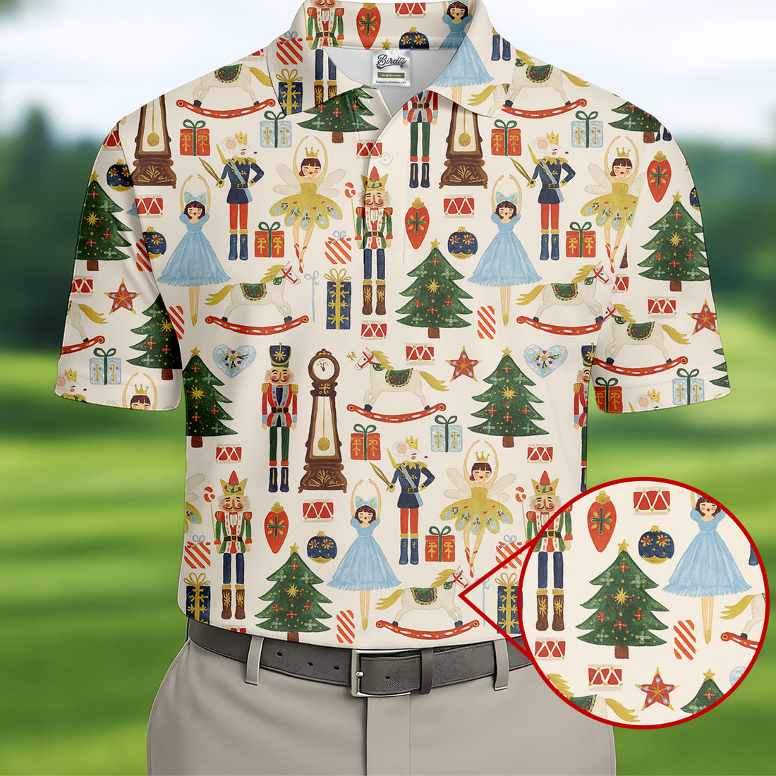 Vintage Nutcracker Christmas Golf Shirt, Men's Golf Polo Shirts, Cute Golf Outfit, Golf Gift For Men