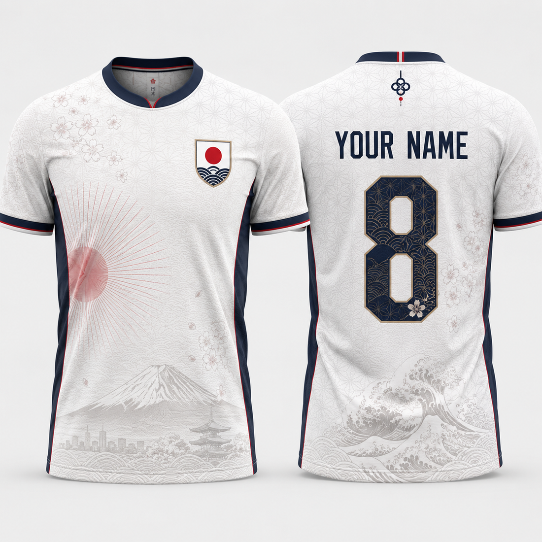 Japan Team Fooball Shirt, Japanesse Symbol V-Neck For Men Football Lover, Soccer Fan Father's Day Presents
