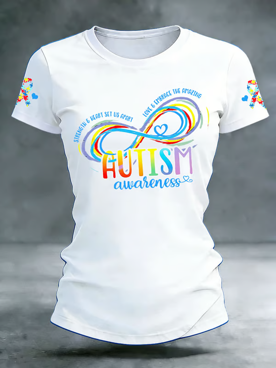 Women's Autism Acceptance short-sleeved t-shirt, Autism Awareness Shirt, Autistic Gifts For Adults