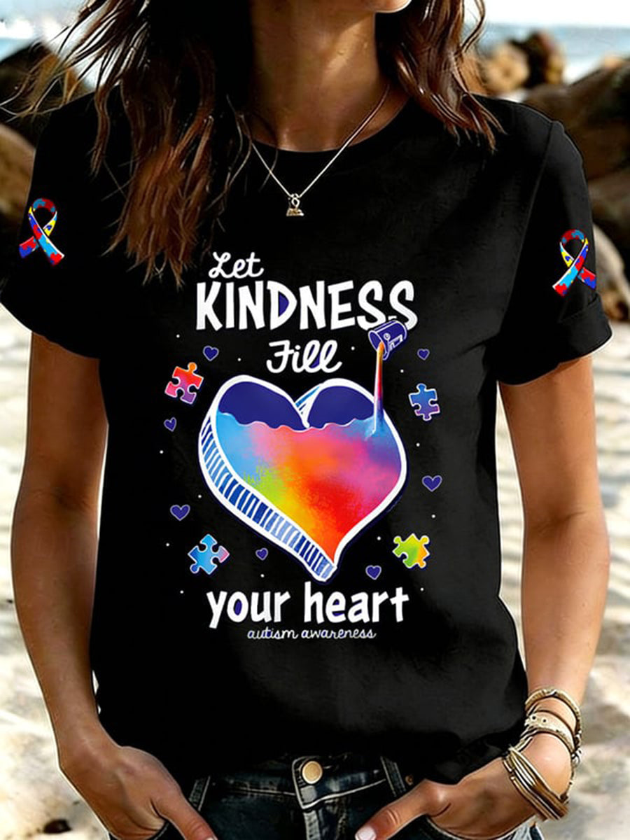 Women's Autism Acceptance Crew Neck t-shirt, Autism Awareness Shirt, Autistic Gifts For Adults